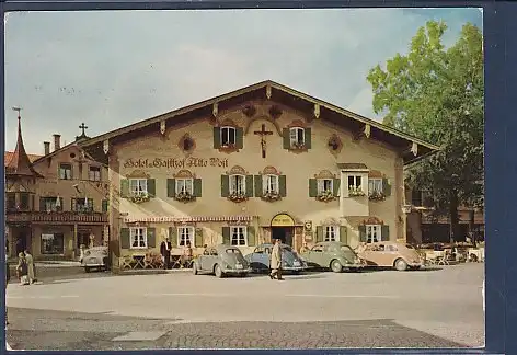 AK Oberammergau Hotel Alte Post 1961