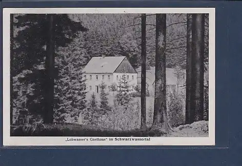AK Lohwassers Gasthaus im Schwarzwassertal 1942