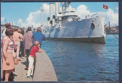 AK Leningrad Kreuzer Aurora Reliquie der Revolution 1970