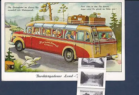 AK Liporello Berchtesgadener Land - Ferienland ( Bus) 1957