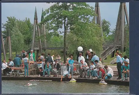 AK Erholungspark der Bundesgartenschau Berlin 1985 Modellboothafen