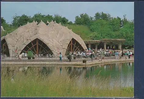 AK Erholungspark der Bundesgartenschau Berlin 1985 Cafe am See mit Grotten