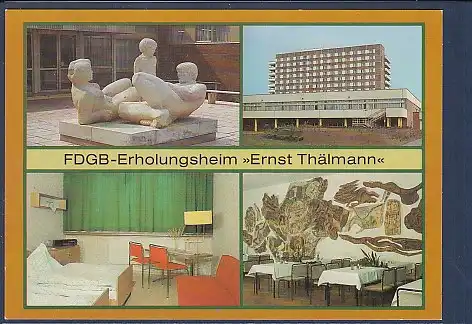 AK FDGB Erholungsheim Ernst Thälmann Rheinsberg 4.Ansichten 1986