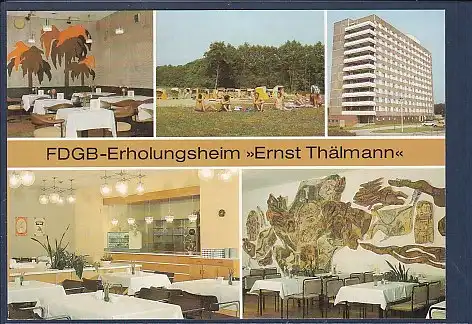 AK FDGB Erholungsheim Ernst Thälmann 5.Ansichten Rheinsberg 1986