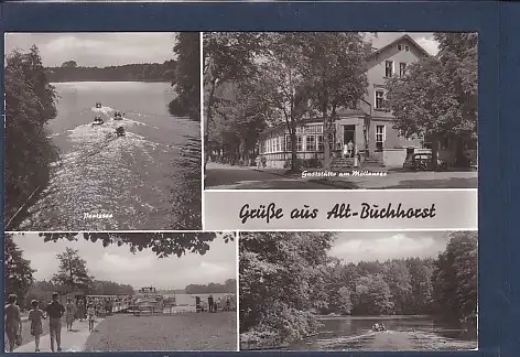 AK Grüße aus Alt Buchhorst 4.Ansichten Gaststätte am Möllensee 1982