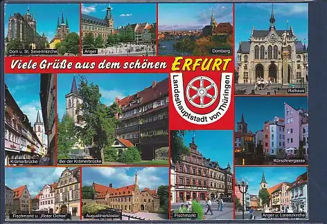 AK Viele Grüße aus dem schönen Erfurt 11.Ansichten 2000