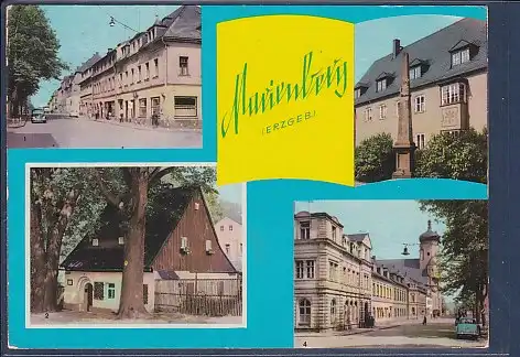 AK Marienberg ( Erzgeb.) 4.Ansichten Am Markt 1968