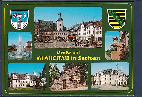 Wappen AK Grüße aus Glauchau in Sachsen 6.Ansichten 2000