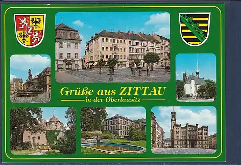 Wappen AK Grüße aus Zittau in der Oberlausitz 6.Ansichten 2000