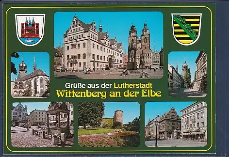 Wappen AK Grüße aus der Lutherstadt Wittenberg an der Elbe 6.Ansichten 2000