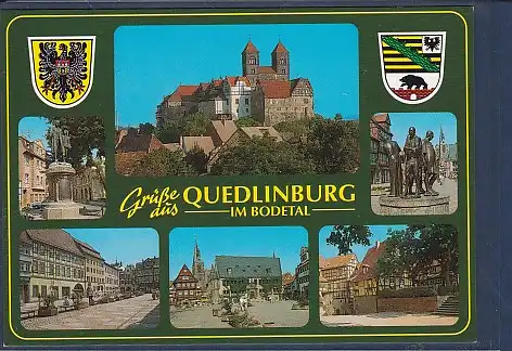 Wappen AK Grüße aus Quedlinburg im Bodetal 6.Ansichten 2000