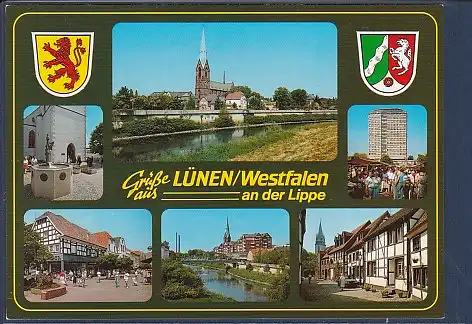 Wappen AK Grüße aus Lünen / Westfalen an der Lippe 6.Ansichten 2000