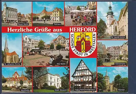 Wappen AK Herzliche Grüße aus Herford 11.Ansichten 2000