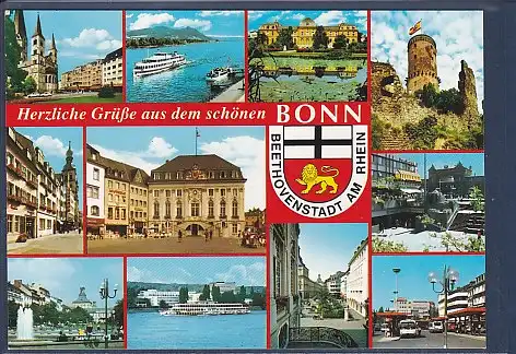 Wappen AK Herzliche Grüße aus dem schönen Bonn 11.Ansichten 2000