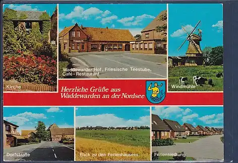 AK Herzliche Grüße aus Waddewarden 6.Ansichten Waddewarder Hof 1987