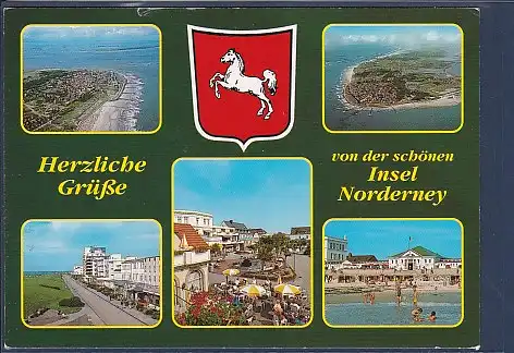Wappen AK Herzliche Grüße von der schönen Insel Norderney 5.Ansichten 1993