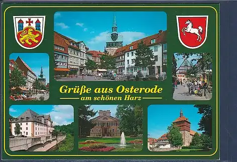 Wappen AK Grüße aus Osterode am schönen Harz 6.Ansichten 2000