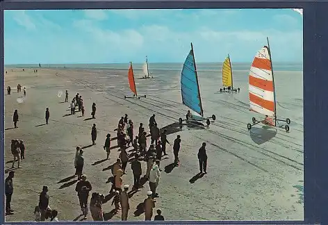 AK Nordseeheil u. Schwefelbad St. Peter Ording beim Strandsegeln 1975