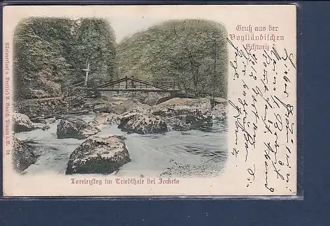 Präge AK Gruß aus der Vogtländischen Schweiz Forelensteg 1900