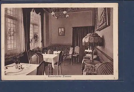 AK Hauptbahnhofs Restaurant Eisenach Reserviertes Zimmer 1939