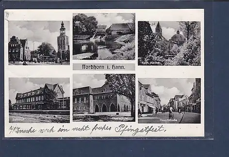 AK Nordhorn i. Hann. 6.Ansichten Bahnhof - Oberschule 1951