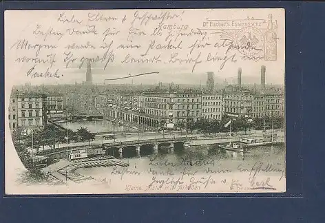AK Hamburg Kleine Alster mit Arkaden Dr. Fischer´s Essigessenz 1905