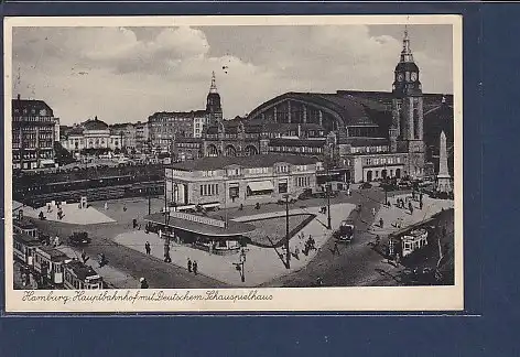 AK Hamburg Hauptbahnhof mit Deutschem Schauspielhaus 1934