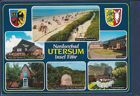 Wappen AK Nordseebad Utersum Insel Föhr 6.Ansichten 2000