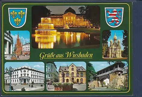 Wappen AK Grüße aus Wiesbaden 6.Ansichten 2000