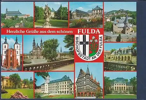 Wappen AK Herzliche Grüße aus dem schönen Fulda 11.Ansichten 2000