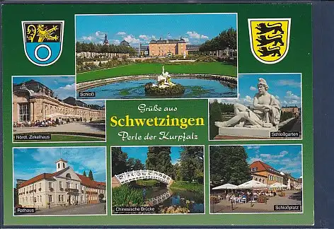 Wappen AK Grüße aus Schwetzingen Perle der Kurpfalz 6.Ansichten 2000