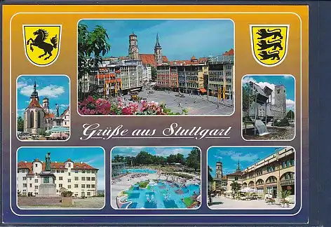 Wappen AK Grüße aus Stuttgart 6.Ansichten 2000