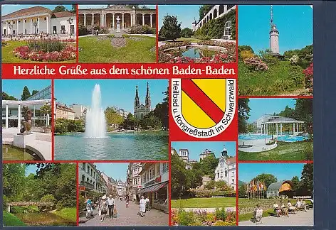Wappen AK Herzliche Grüße aus dem schönen Baden Baden 11.Ansichten 2000