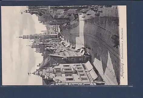 AK Augsburg - Karolinenstrasse u. Perlachturm 1920