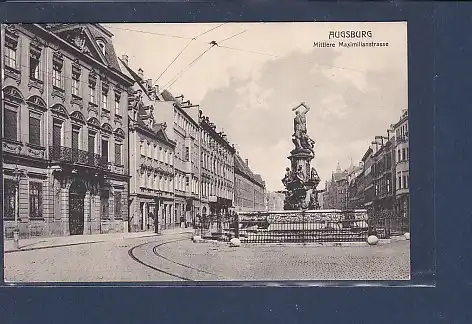 AK Augsburg Mittlere Maximilianstrasse 1908