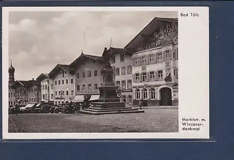 AK Bad Tölz Marktstr. m. Winzererdenkmal 1938