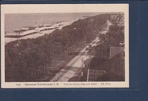 AK Ostseebad Brunshaupten Östlicher Bülow Weg und Bäder 1920