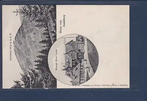 AK Gruss vom Inselsberg 2.Ansichten Inselsberg - Herzogl. Hotel Gotha 1909