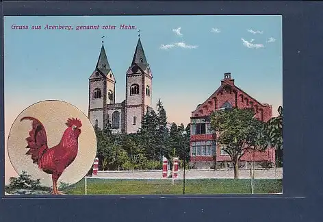 AK Gruss aus Arenberg, genannt roter Hahn 1912