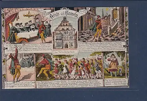AK Gruss aus Hameln 6.Ansichten Das Rattenfängerhaus 1910