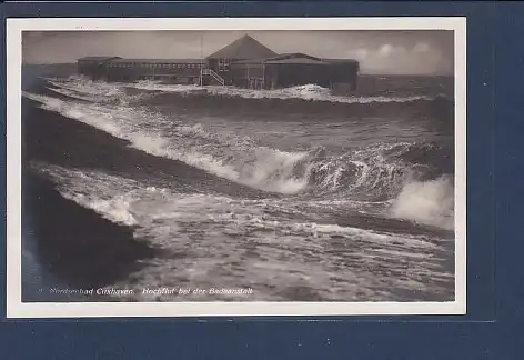 AK Nordseebad Cuxhaven Hochflut bei der Badeanstalt 1928