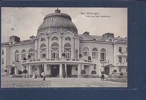 AK Bad Wildungen Portal das fürstl. Badehotels 1910