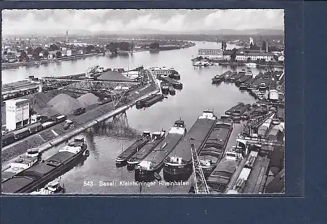 AK Basel Kleinhüninger Rheinhafen 1960