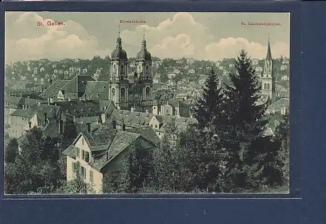 AK St. Gallen Klosterkirche - St. Laurenzenkirchen 1920