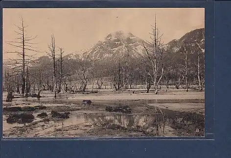 AK The Distant view of Yakedake Peak Looking from The Desolate Taisho Pond 1920