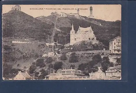 AK Barcelona Panorama Del Funicular Al Otibidabo 1930