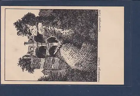 AK Heidelberger Schloß Gesprengter Turm 1925