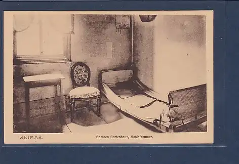 AK Weimar Goethes Gartenhaus Schlafzimmer 1922