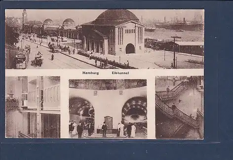 AK Hamburg Elbtunnel 4.Ansichten 1920