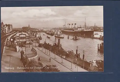 AK Hamburg Hafenpartie mit Dampfer Cap Polonio 1928